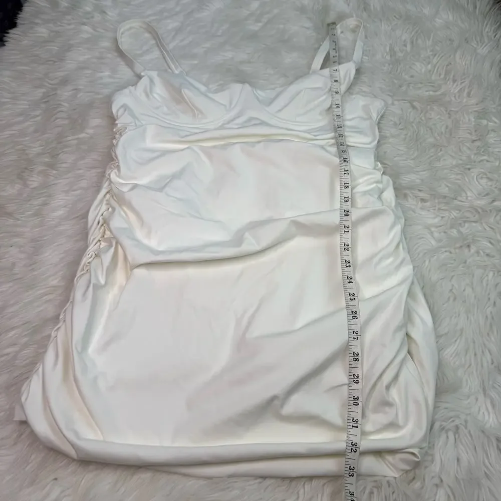 Skims‎ Sculpting Swim Ruched One Piece Swimsuit White Marble Size 3x NWT